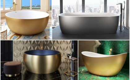 Modern Metal Bathtub and Washbasin Finishes